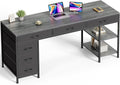 Huuger Computer Desk with 6 Drawers 63 in - Organized Home Office Desk