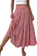 Smocked High Waist Maxi Skirt for Women - Disty Floral Flow
