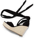 Womens Lace up Espadrilles Platform Wedges Sandals - Chic 4in Heel