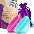 Reusable Menstrual Disc Small Pack of 2 Rose & Teal - 12 Hour Comfort
