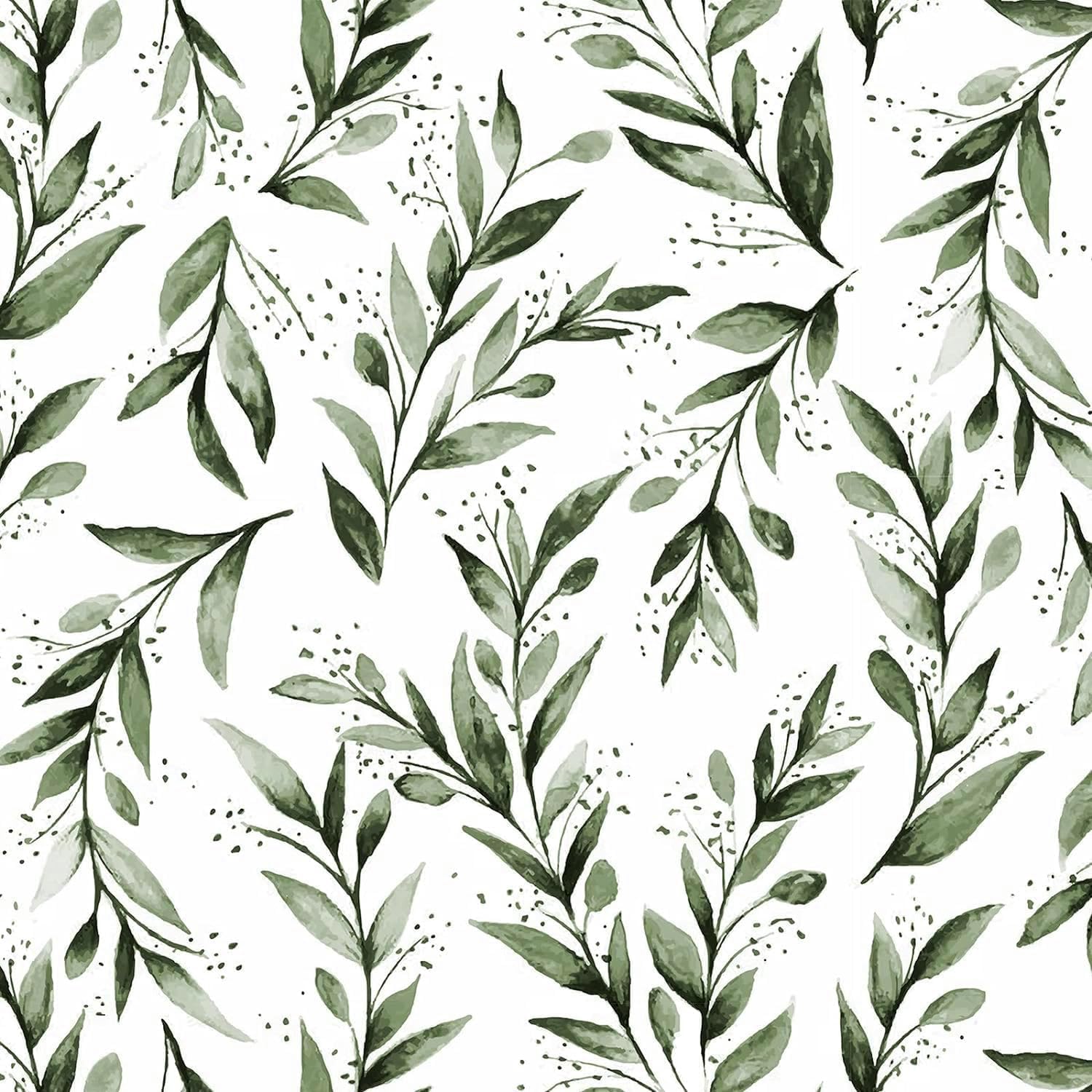 Livebor Green Leaf Wallpaper Peel and Stick for Modern Decor