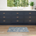 Aloha Blue 2ft 8in x 4ft Area Rug - Washable Outdoor Floral Rug