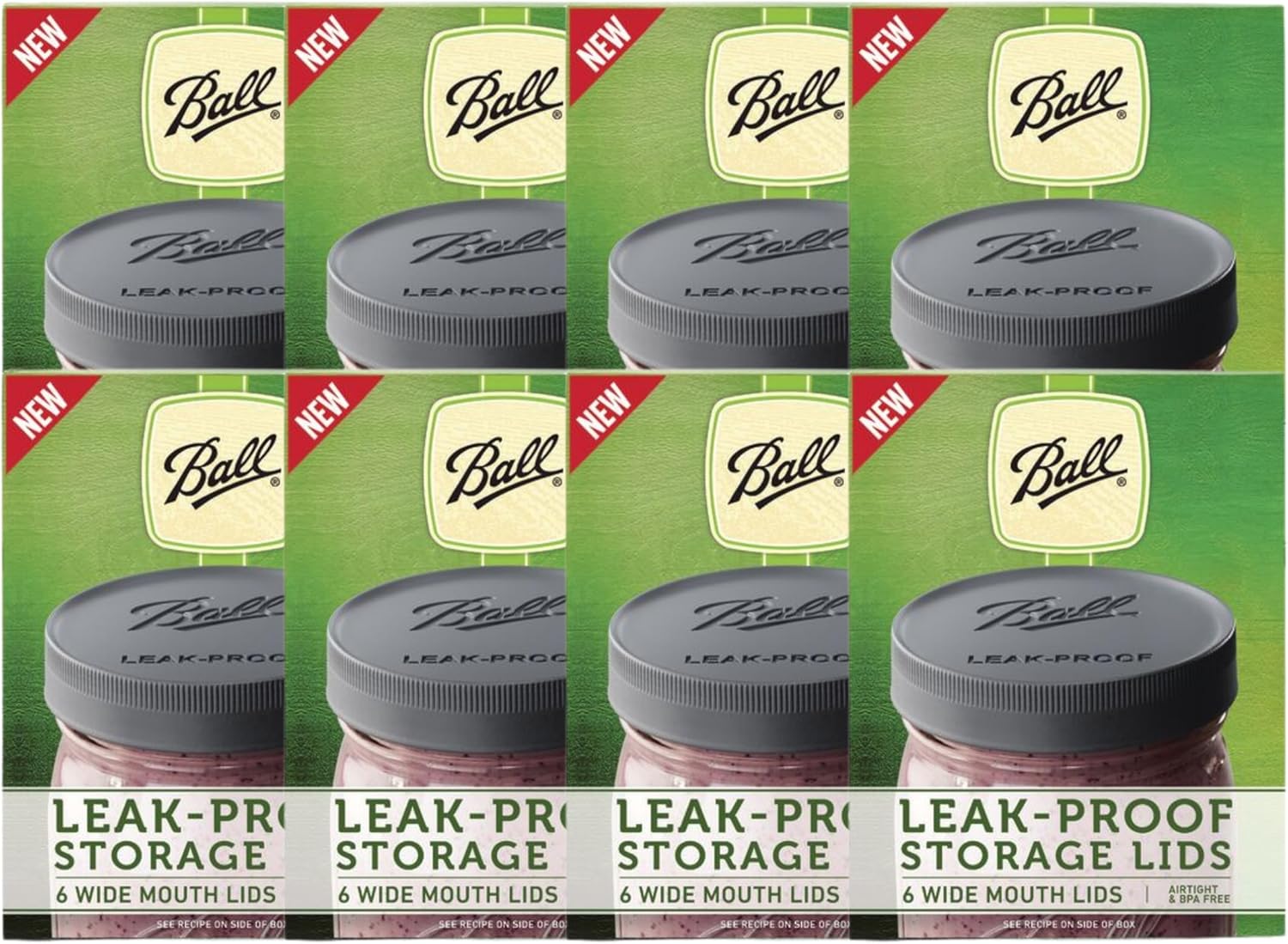 Ball Mason Jar Leak-Proof Lids for Wide Mouth Jars, 6 CT Pack