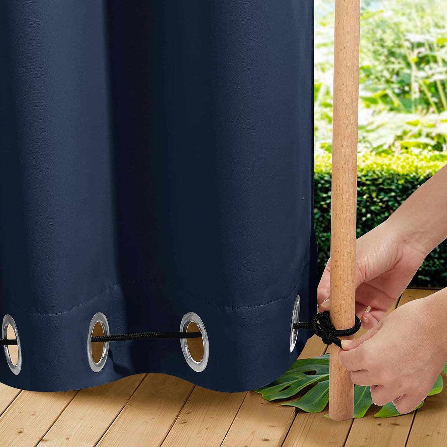 NICETOWN Waterproof Outdoor Curtains for Patio, Navy Blue 108in