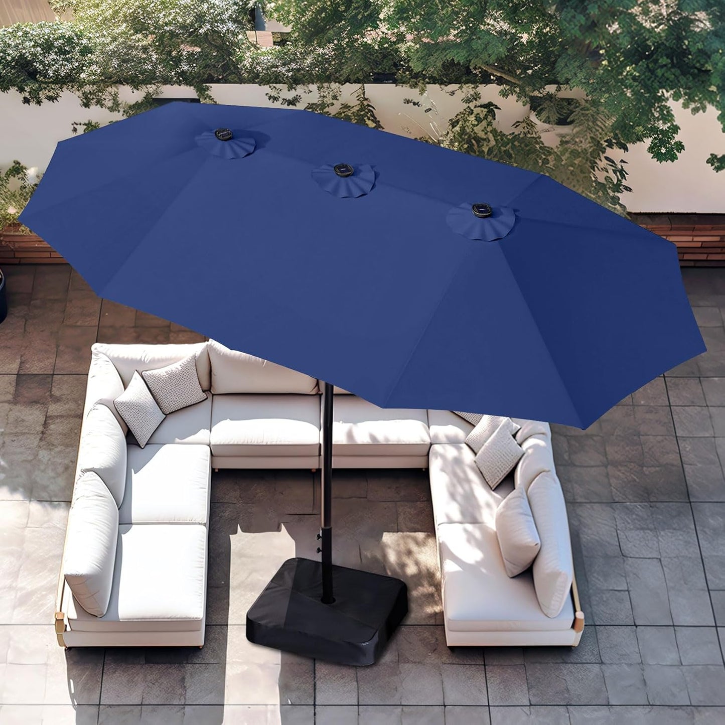 15ft Large Patio Umbrella with Base for Outdoor Shade Needs