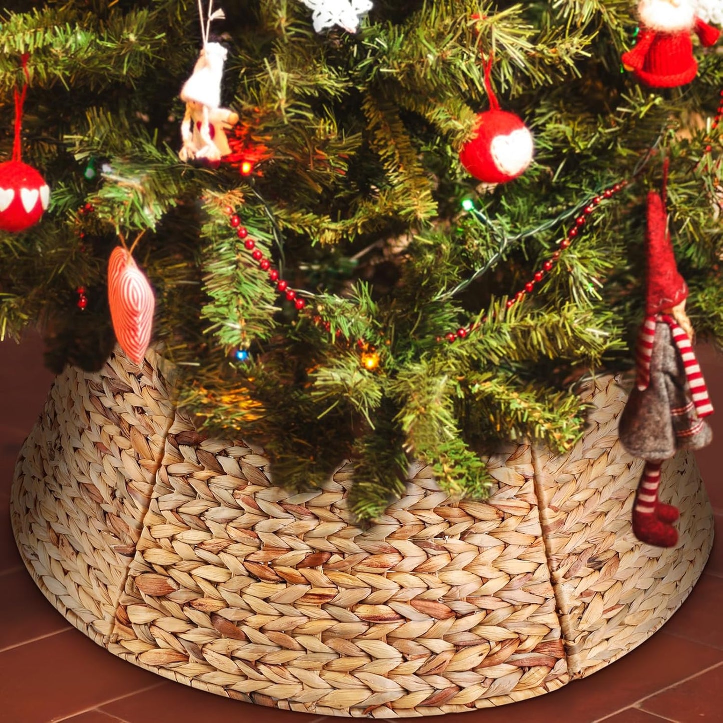 Liliful Christmas Tree Collar Woven Tree Ring for Holiday Decor