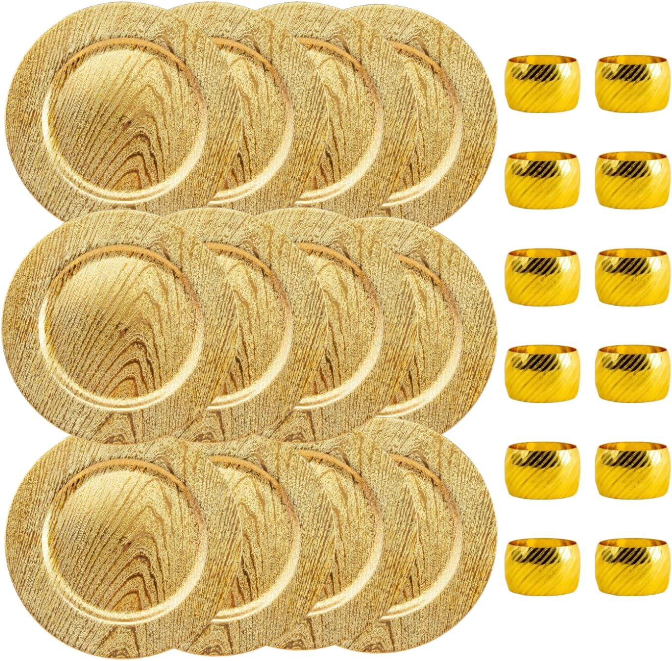 Stylish Charger Plates & Napkin Rings Set - Perfect for Events! - Home Collectives