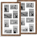 12x22 Picture Frame Set of 2 Rustic Brown Collage Frames - Sturdy