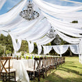 6 Panels White Ceiling Drapes 5ft x 20ft Chiffon Ceiling Drapes - Soft