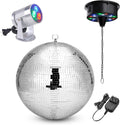 Yescom 16in Disco Ball Kit with Motor and RGB Spotlight - Party