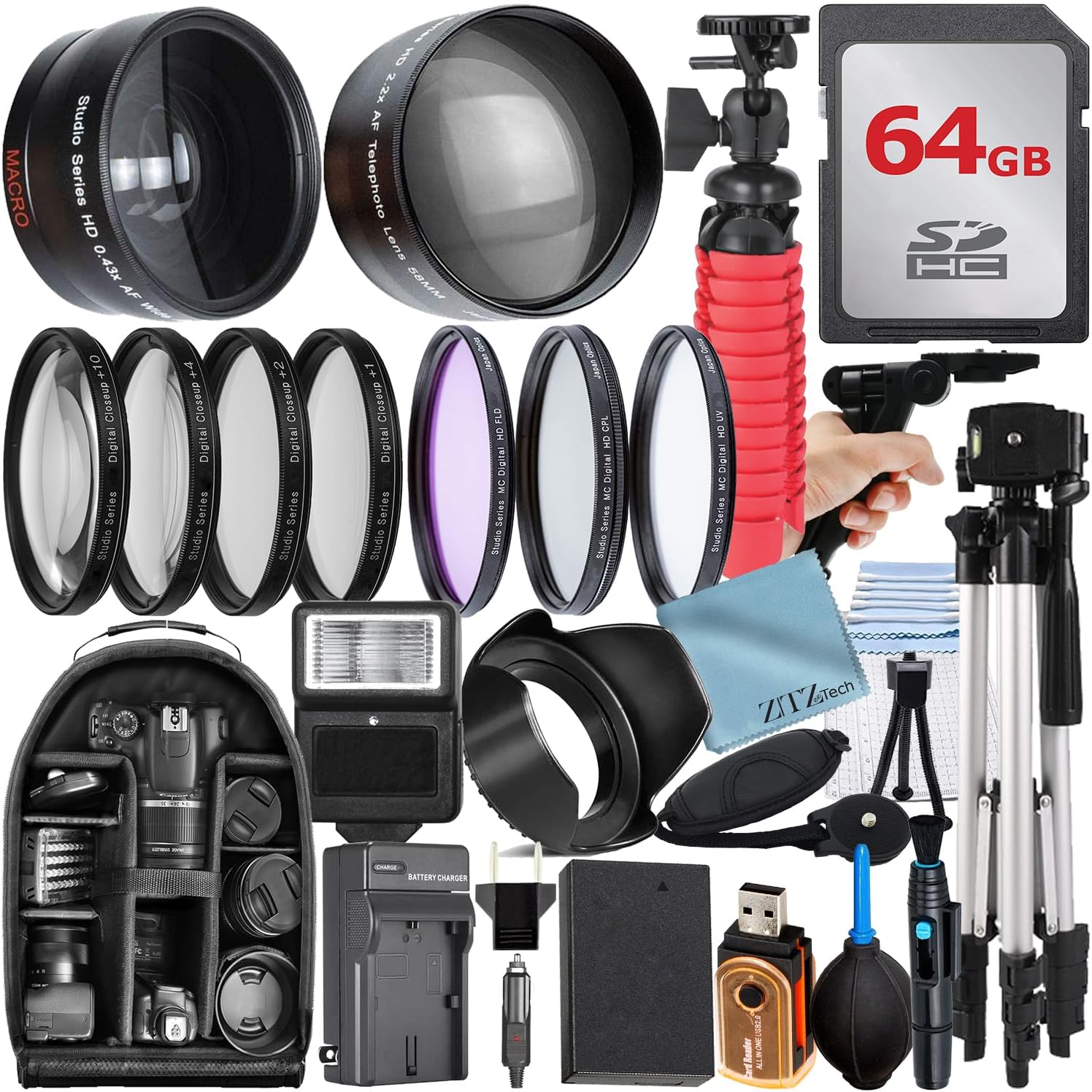 49mm Accessory Bundle for Canon EOS Cameras with Lens Kit