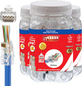 RJ45 Cat6 Pass Through Connectors 300 Pack - Gold Plated for 23 AWG