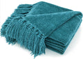 RECYCO Chenille Throw Blanket 60 x 80 in - Soft Cozy Tassel Throw