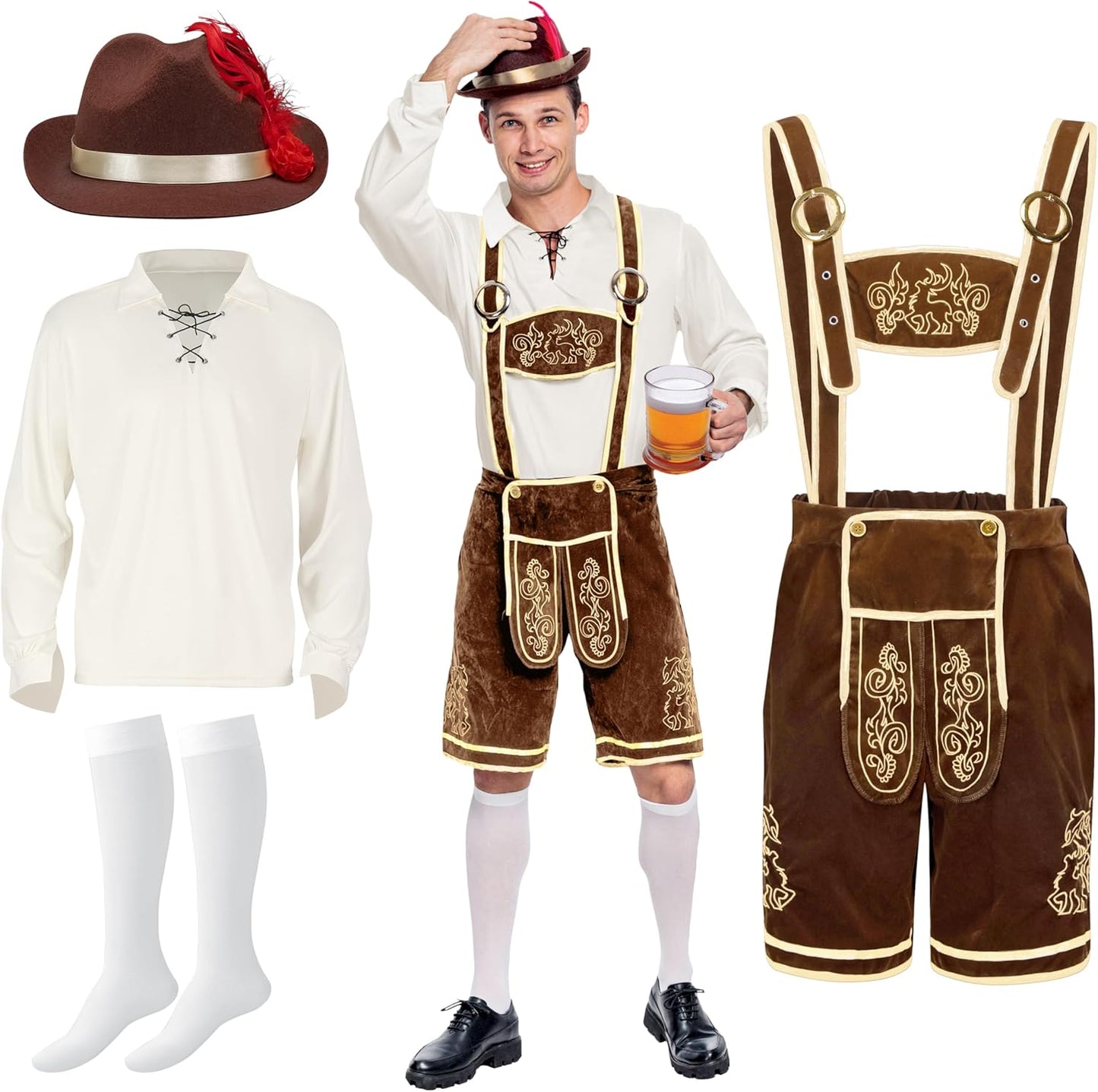 Mens German Bavarian Oktoberfest Costume Set for Festive Fun