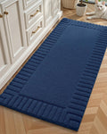 Color&Geometry Long Navy Blue Bathroom Runner Rug 24x43 - Soft