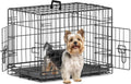 Piskyet 24 Inch Double Door Small Dog Crate - Foldable, Leak-Proof