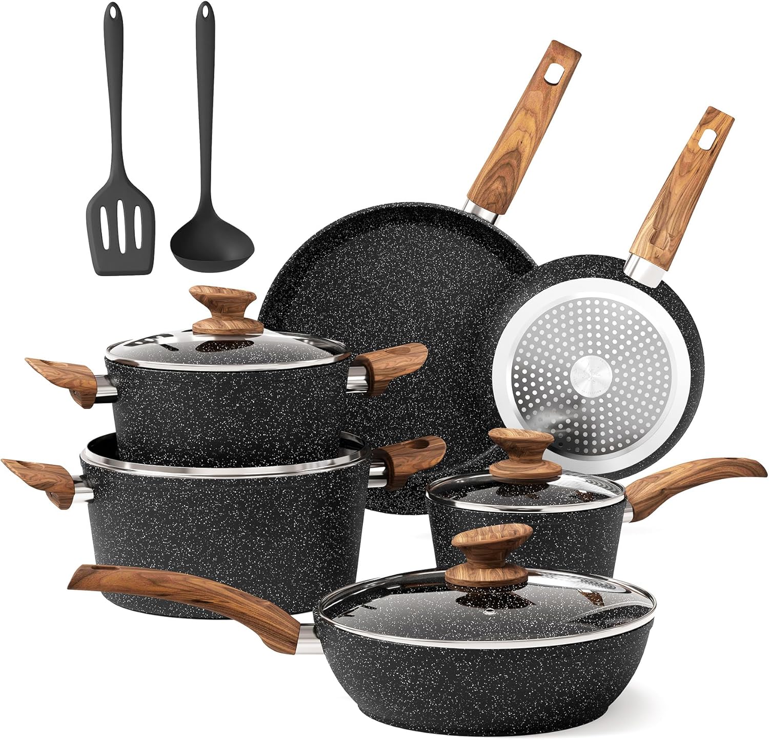 DishDelight Induction Pots and Pans Set Non Stick 12 Piece Set