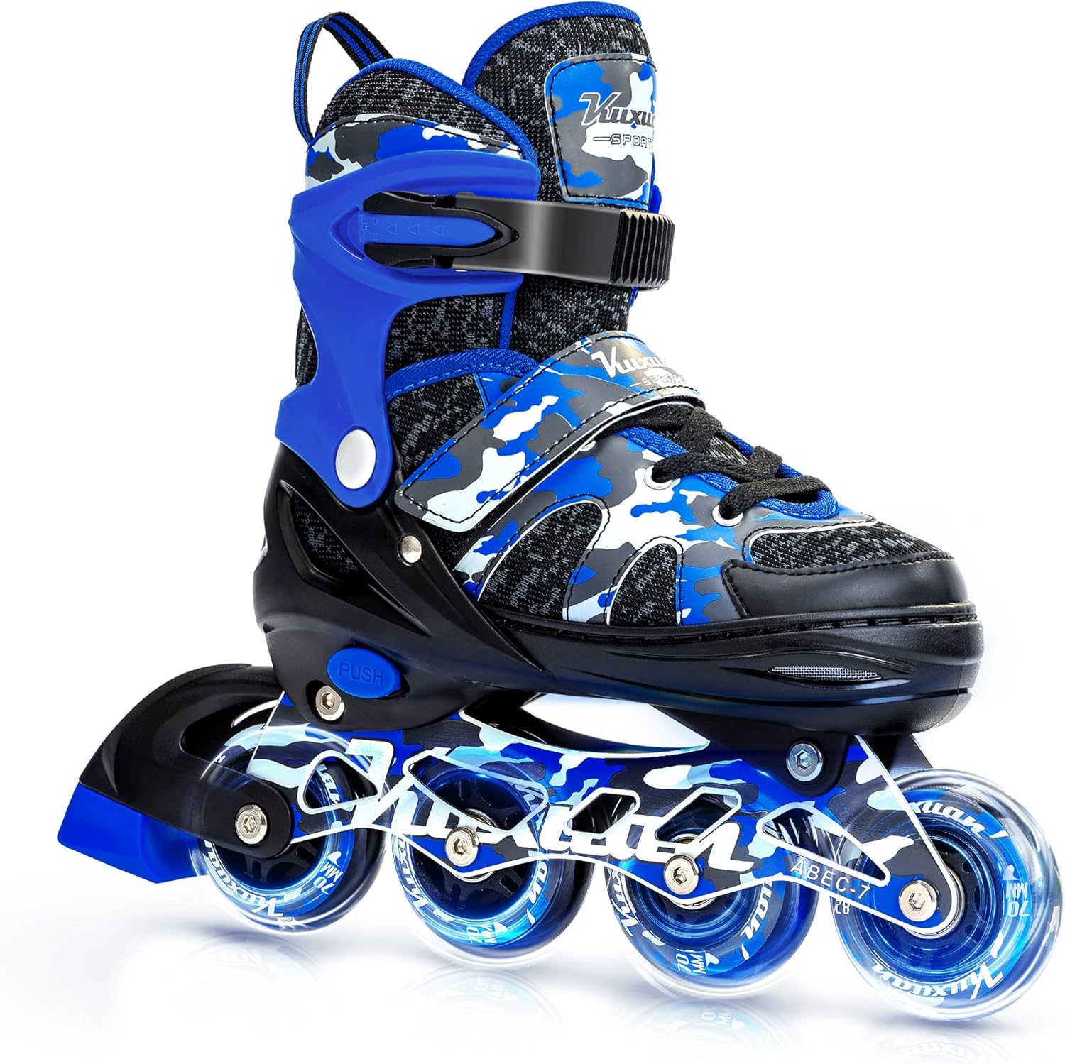 Kuxuan Boys Adjustable Inline Skates with Light Up Wheels