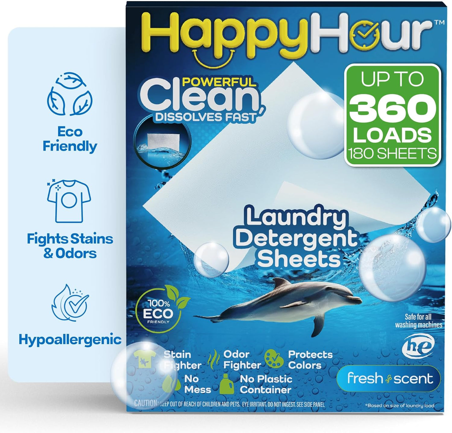HAPPY HOUR Laundry Detergent Sheets for Sensitive Skin Care