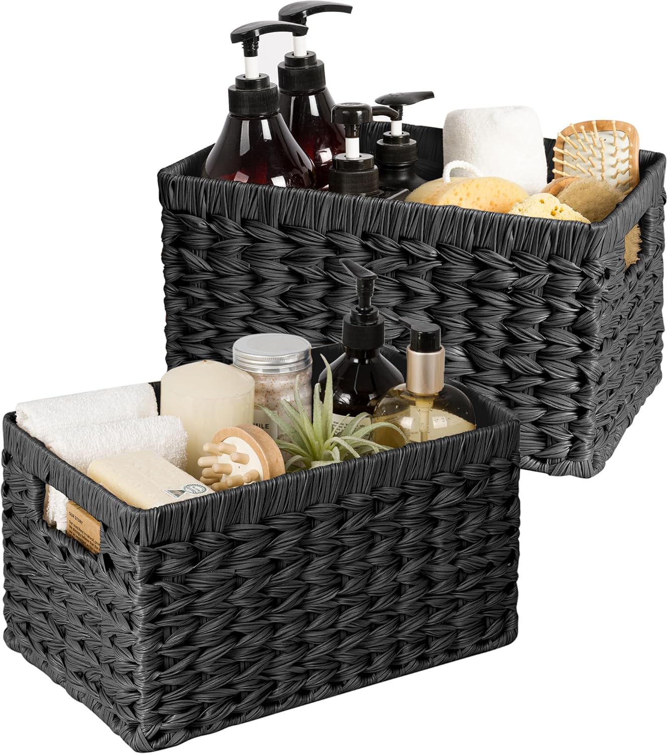 Wicker Basket Set for Storage - Decorative and Waterproof Baskets