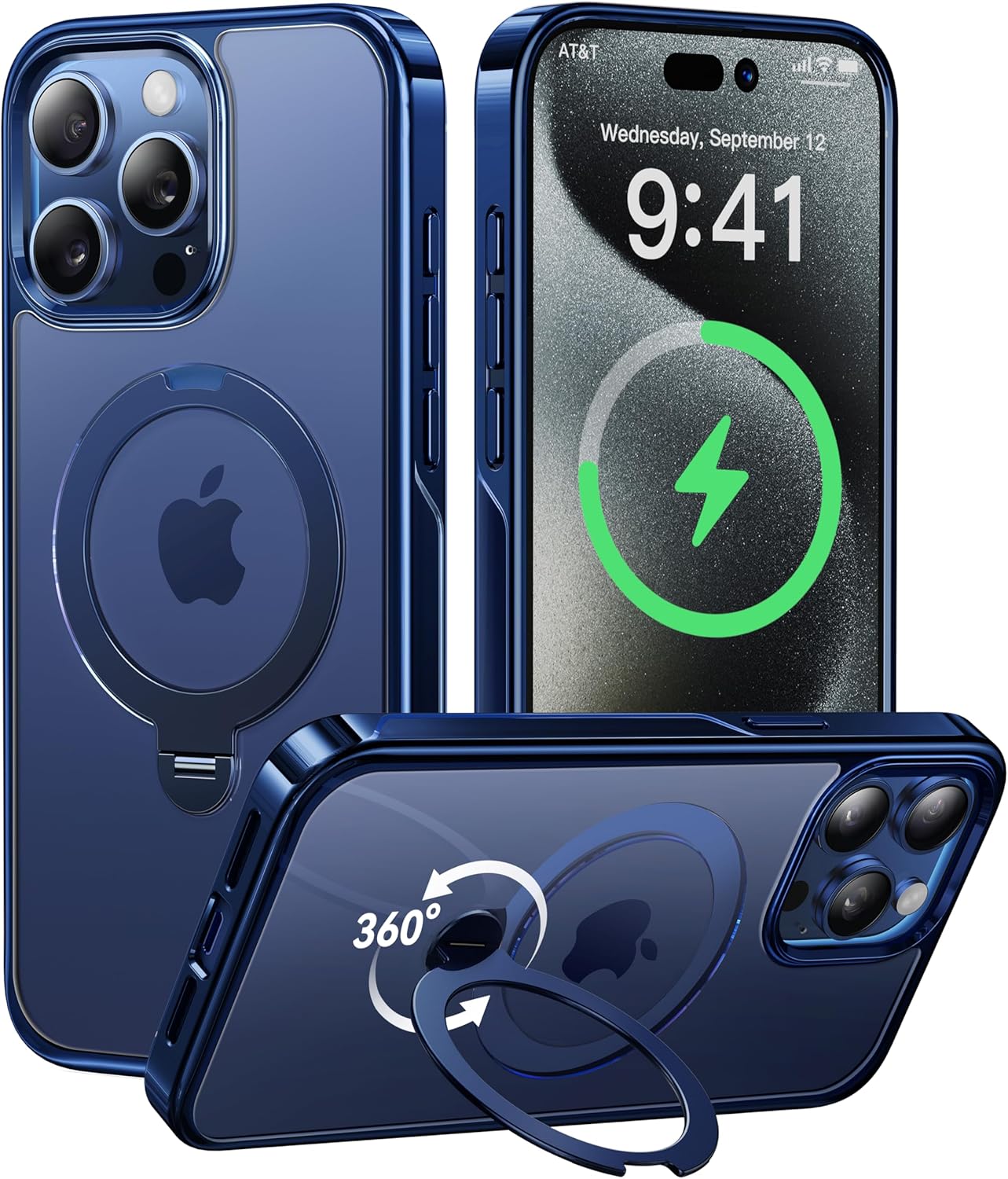 CASEKOO Titanium 360 Rotatable Magnetic Stand for iPhone 15 Pro Max