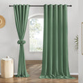 Linen 78 in Olive Green Curtains 2 Panels - Grommet Cafe Privacy