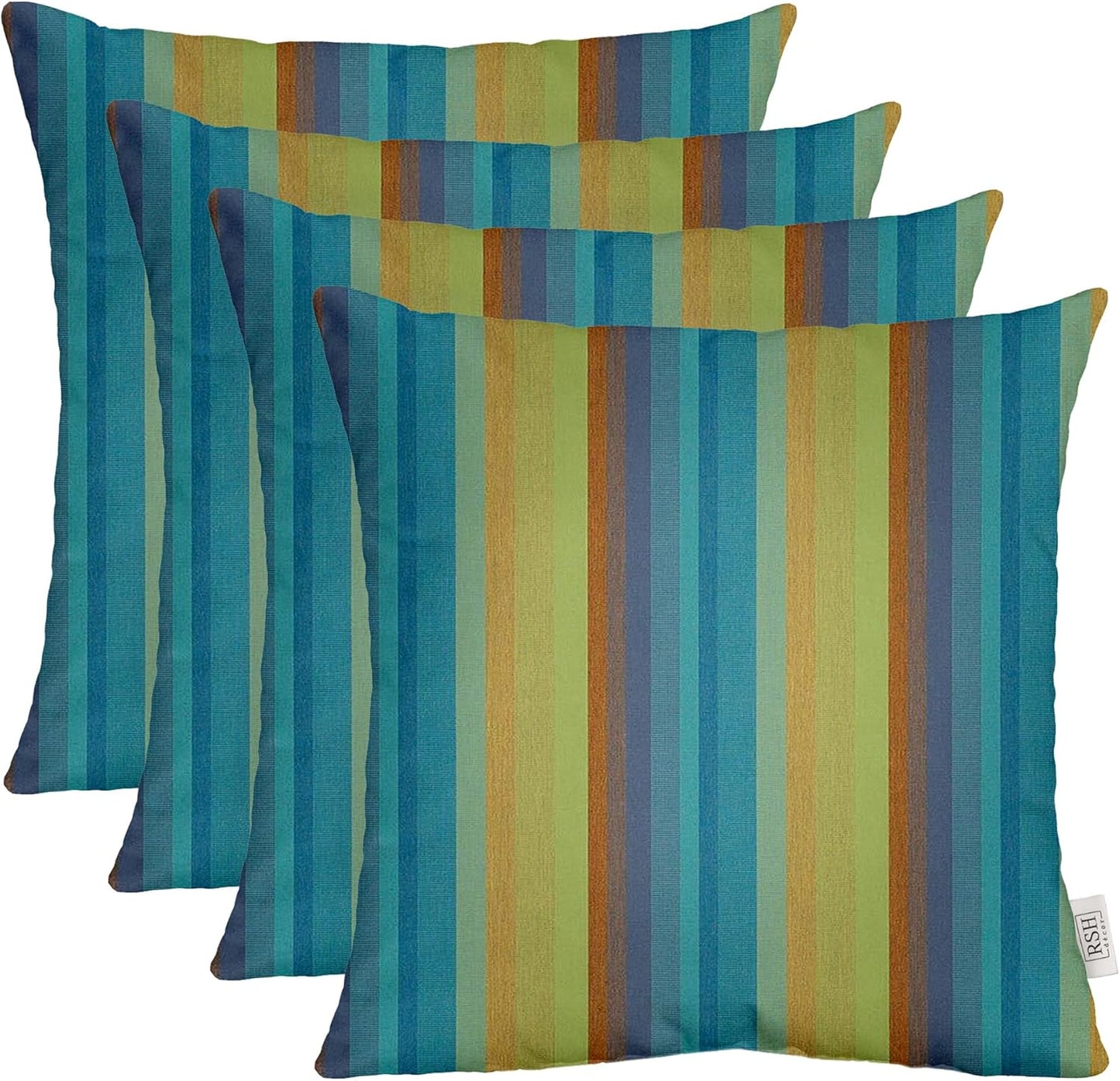 Sunbrella Square Throw Pillows Set of 4 | 24in x 24in | Astoria Lagoon