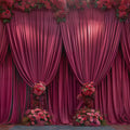 20ft x 10ft Wrinkle Free Burgundy Wedding Backdrop Curtains