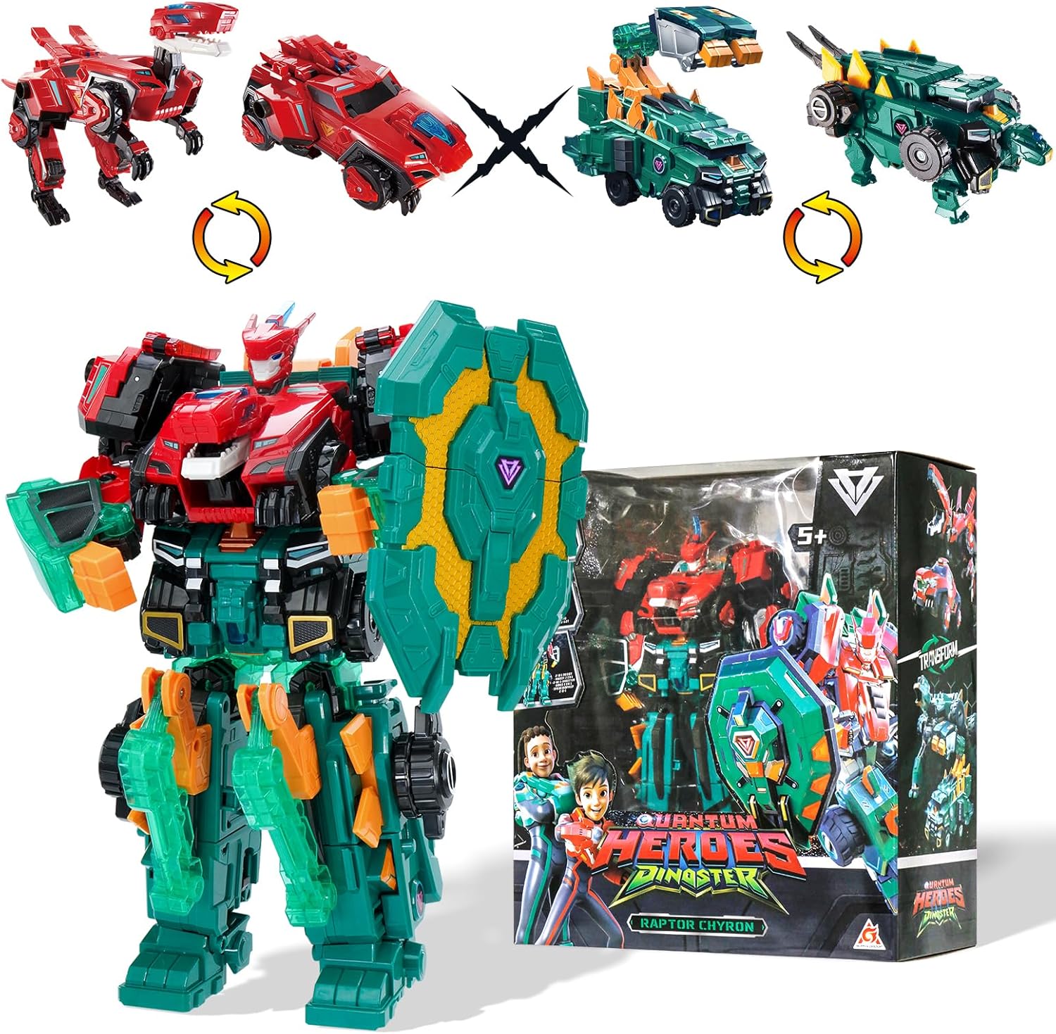 3 in 1 Transformable Robot Raptor Chyron for Kids 5-10 Years