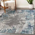 LUXE WEAVERS Euston Blue 9 x 12 Abstract Modern Area Rug - Soft