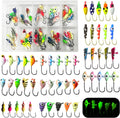 50PCS Ice Fishing Lures Kit - Complete Ice Jig Set for Walleye