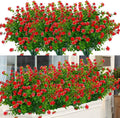 24 Bundles Red Outdoor Artificial Flowers - UV Resistant Faux Boxwood