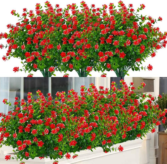 24 Bundles Outdoor Artificial Flowers for Home Wedding Decor
