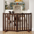 24in Tall Freestanding Pet Gate - Foldable Wooden Safety Fence