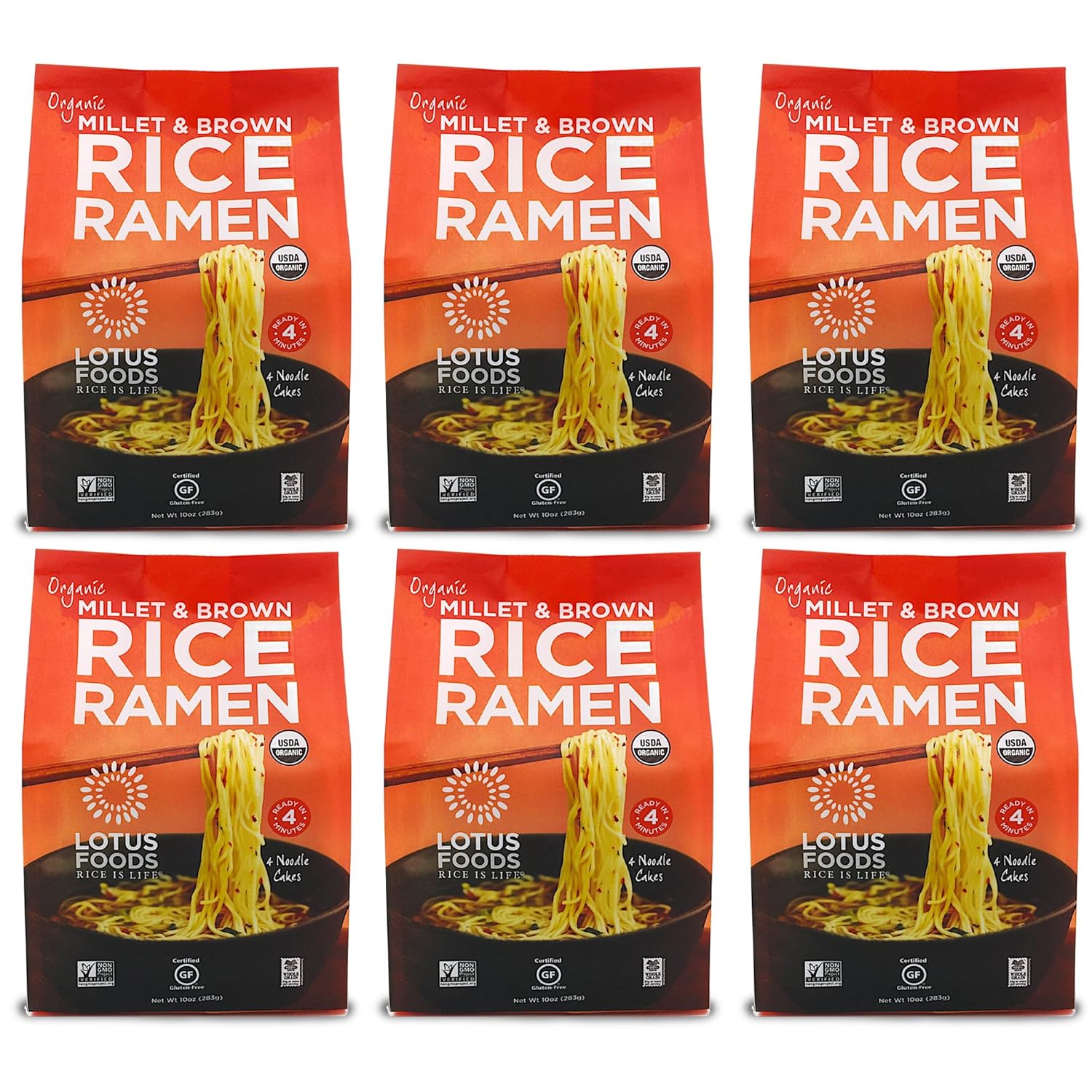 Organic Millet & Brown Rice Ramen - Gluten Free Noodles Pack