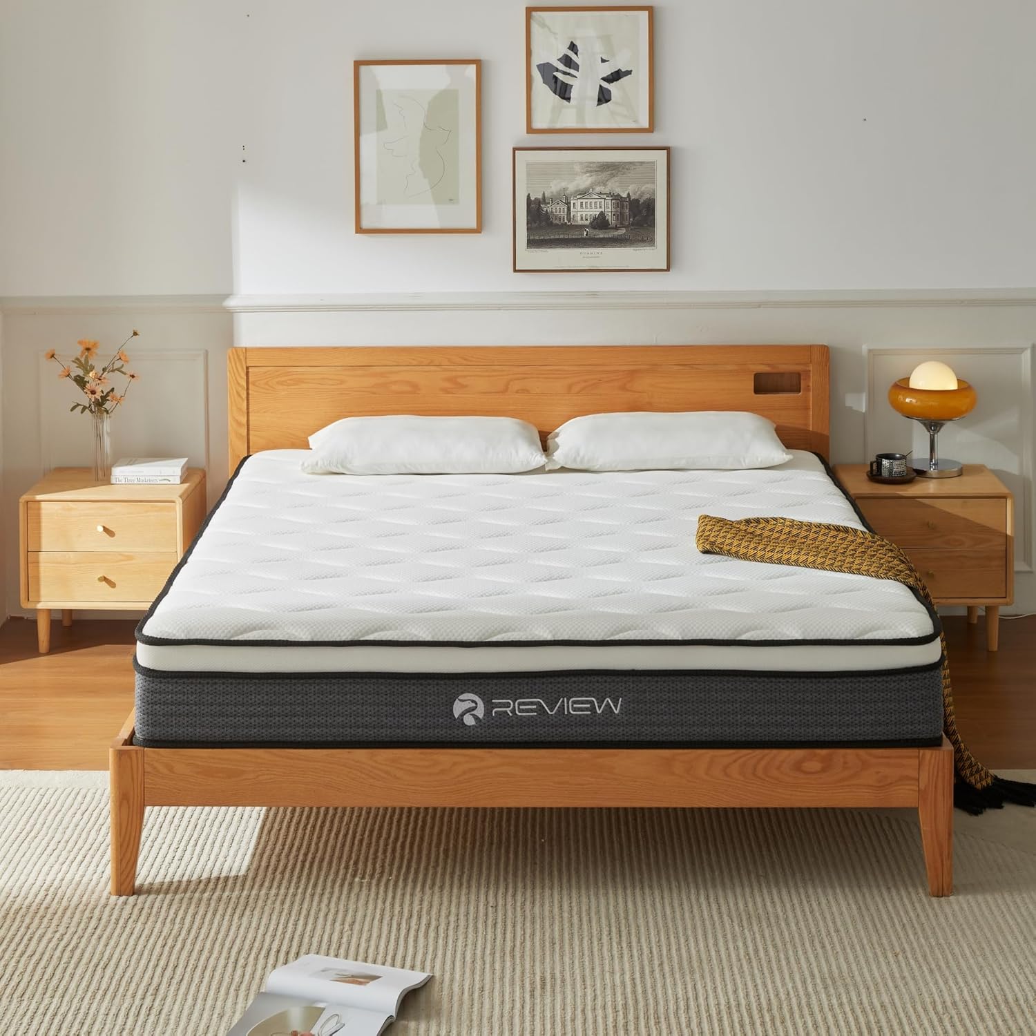 Full Size Mattress 12 Inch Hybrid for Silent Sleep & Comfort