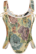 Scarlet Darkness Bustier Tops Renaissance Floral Lace Up Corset