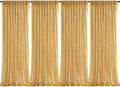 B-COOL Sequin Backdrop Curtain Gold 4 Panels 2x8ft - Sparkly Party