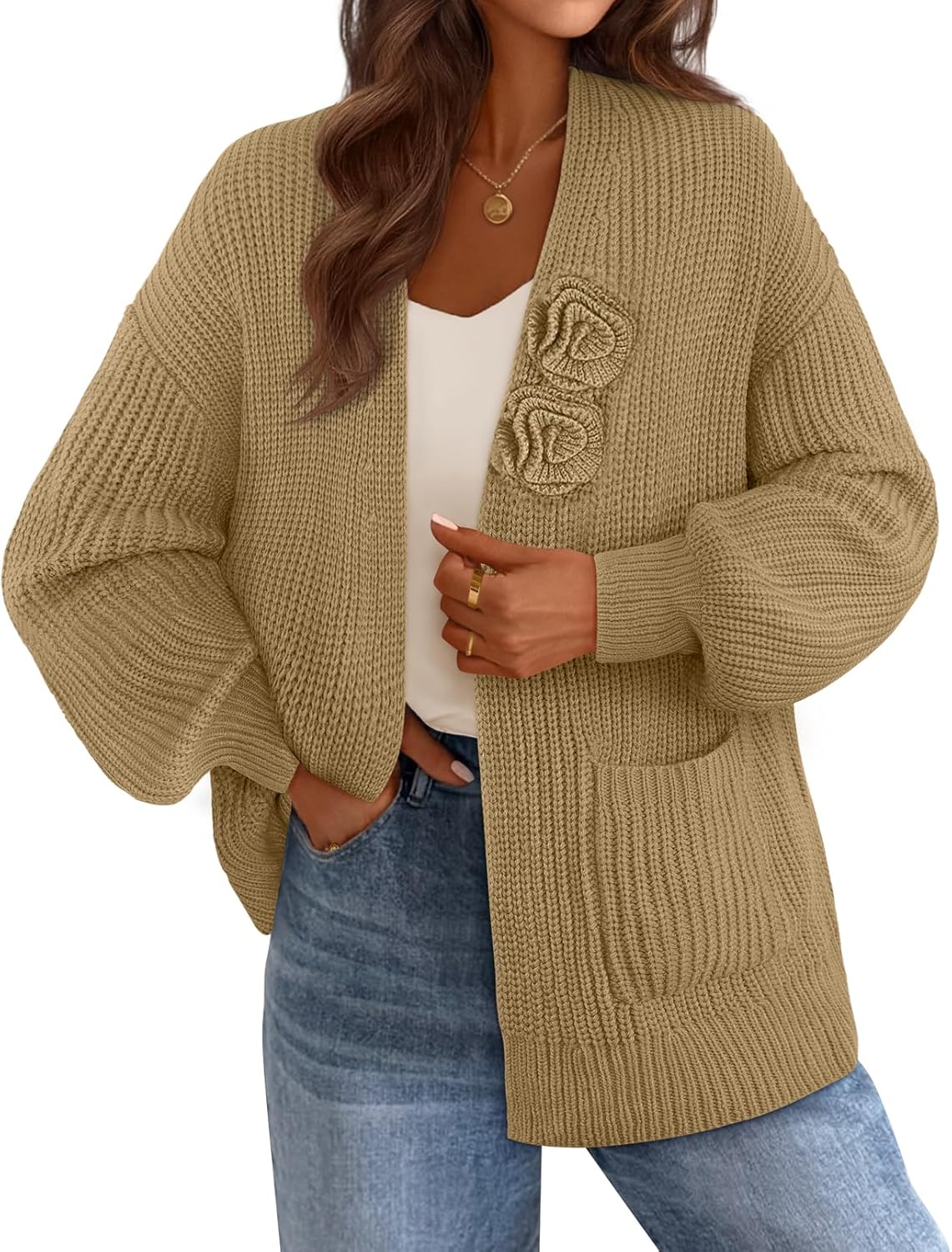 MEROKEETY Women's Chunky Cardigan Sweaters for Cozy Style
