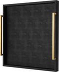Extra Black Large Serving Tray with Handles for Ottoman - Elegant