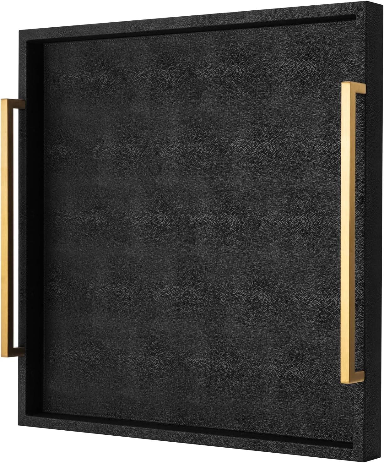 Extra Black Large Serving Tray with Handles for Ottoman Use