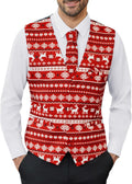 Men's Christmas Vest Tie Set Paisley Jacquard 3PC - Festive Formal