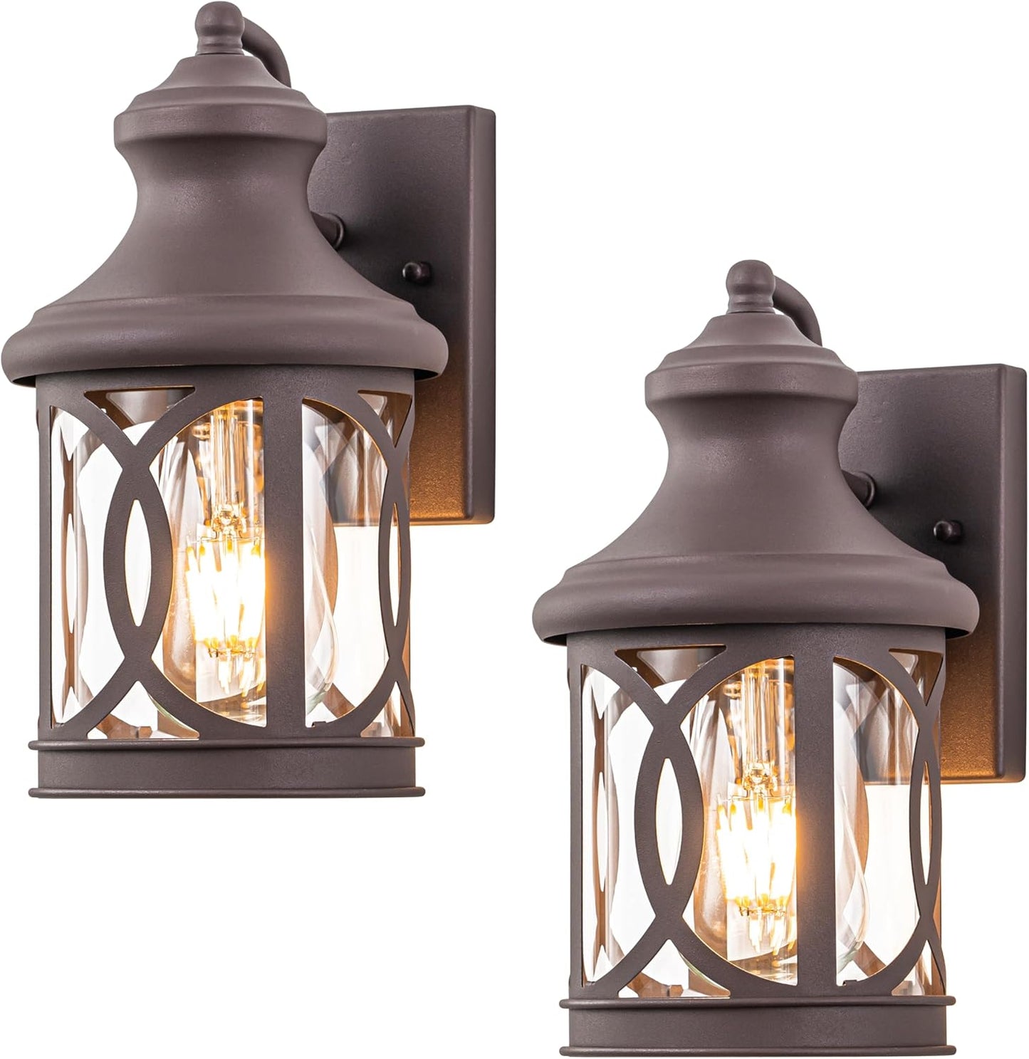 2-Pack Outdoor Wall Lights for Traditional Style and Durability