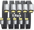 4K DisplayPort to HDMI Cable 10Ft 5-Pack - Reliable DP to HDMI Adapter