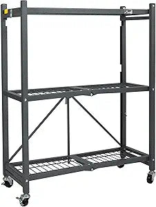 Origami 3 Shelf Foldable Storage Unit with Caster Wheels