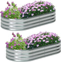 zizin Galvanized Raised Garden Bed 2 Pack 6x3x1 ft - Durable Planter