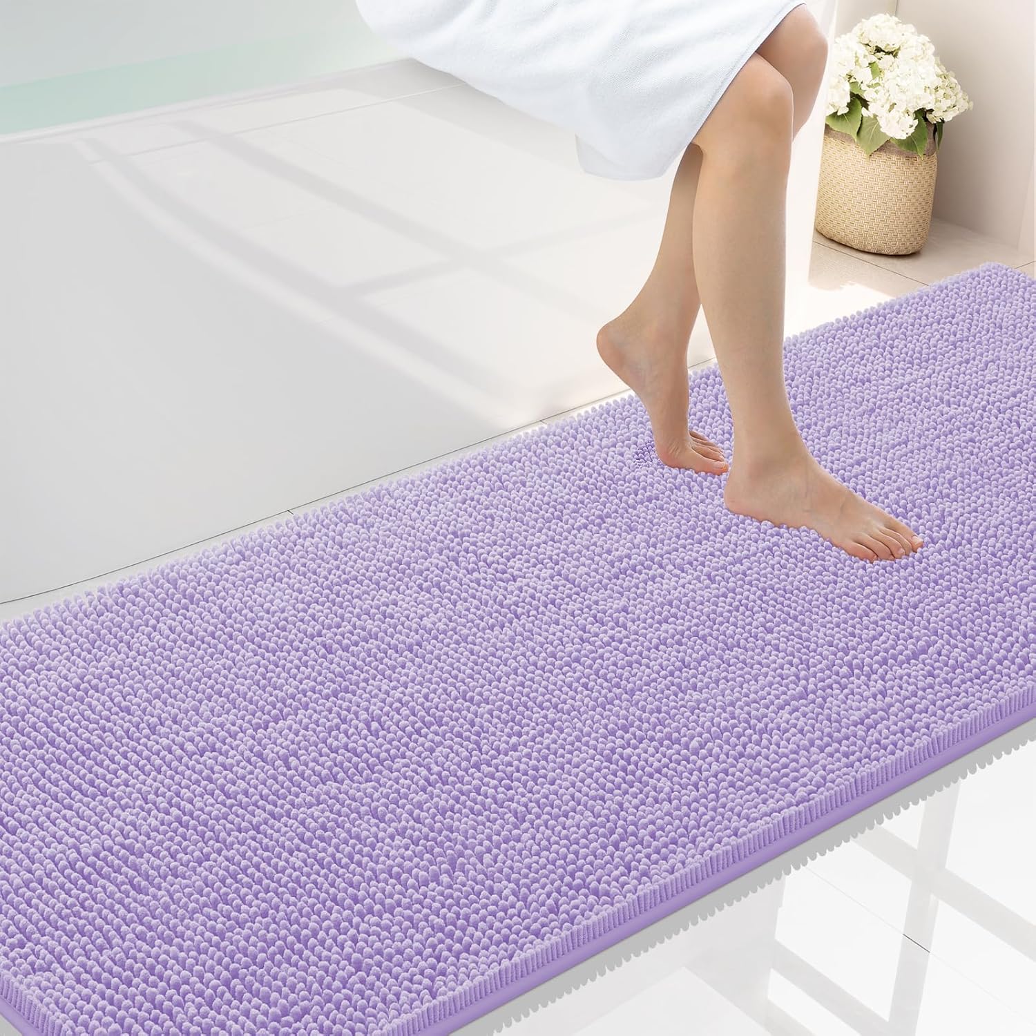 Smiry Luxury Chenille Bathroom Rugs for Soft and Absorbent Comfort