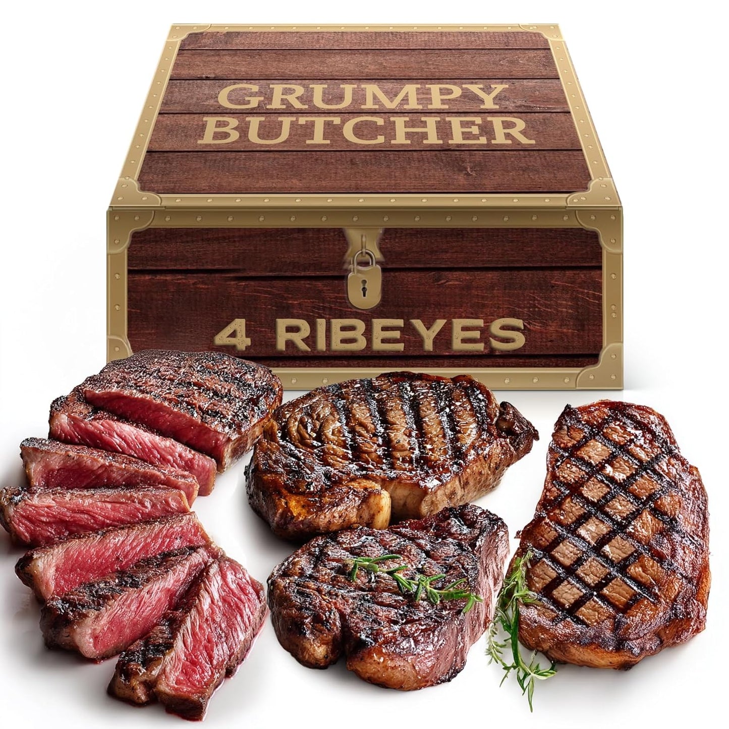 Grumpy Butcher Large Ribeye Steaks - Premium Quality Meat Gift