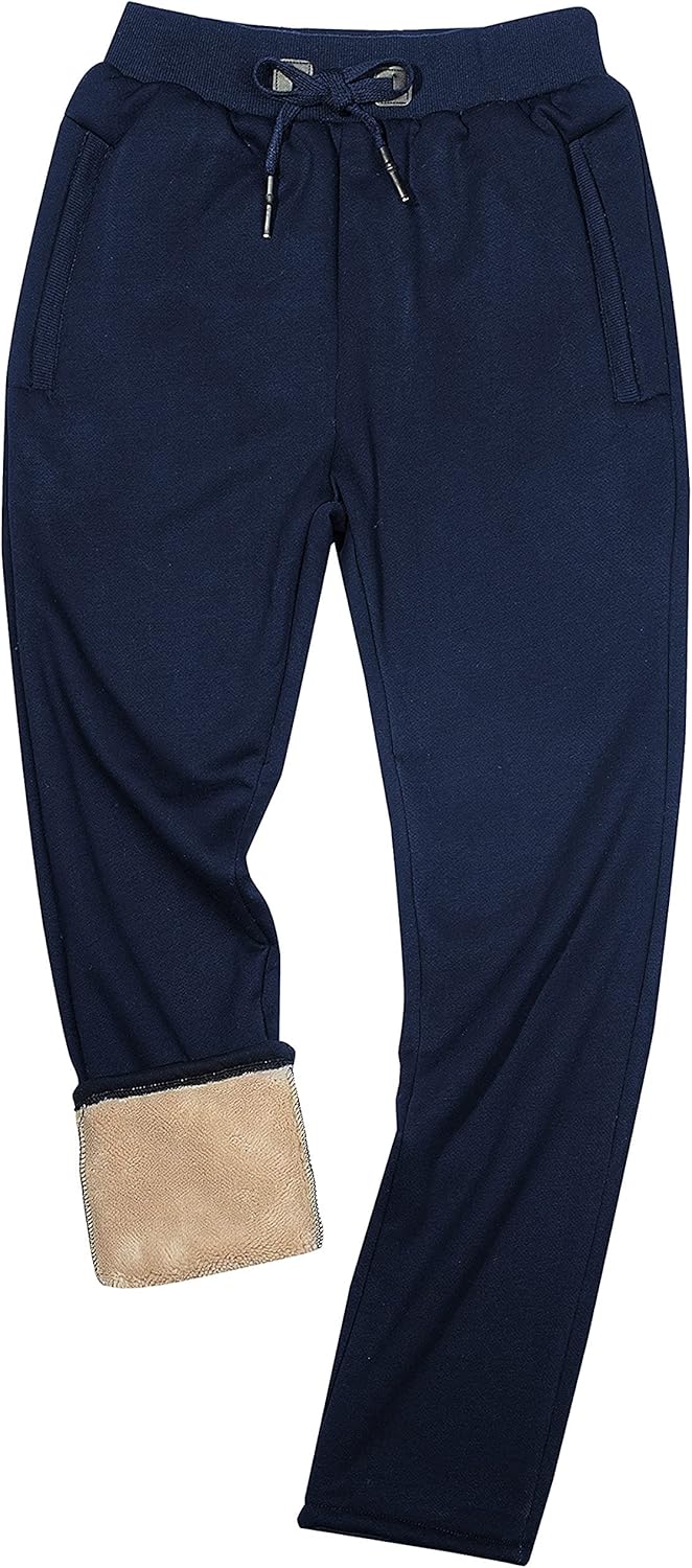 Yeokou Mens Winter Warm Sherpa Lined Jogger Fleece Sweatpants