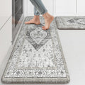 KIMODE Kitchen Rugs and Mats 2PCS Cushioned Anti-Fatigue Runner